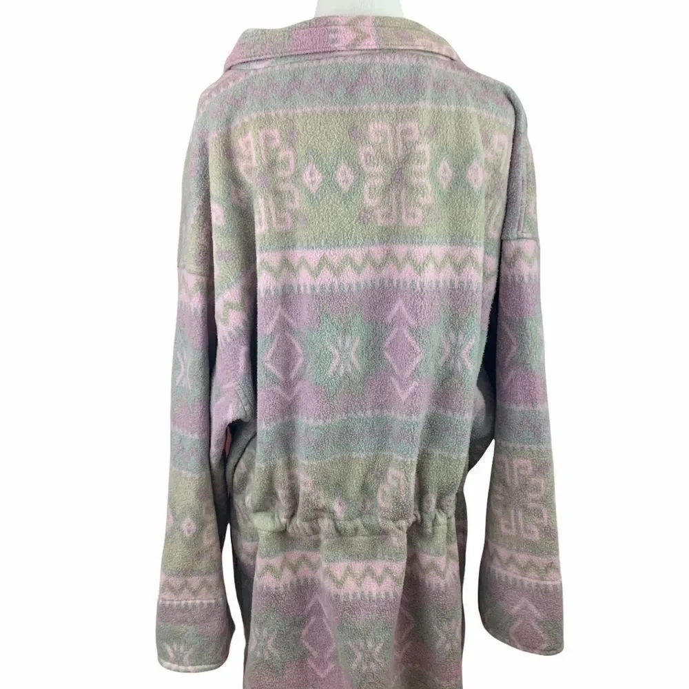Vintage longline fleece muted southwestern print